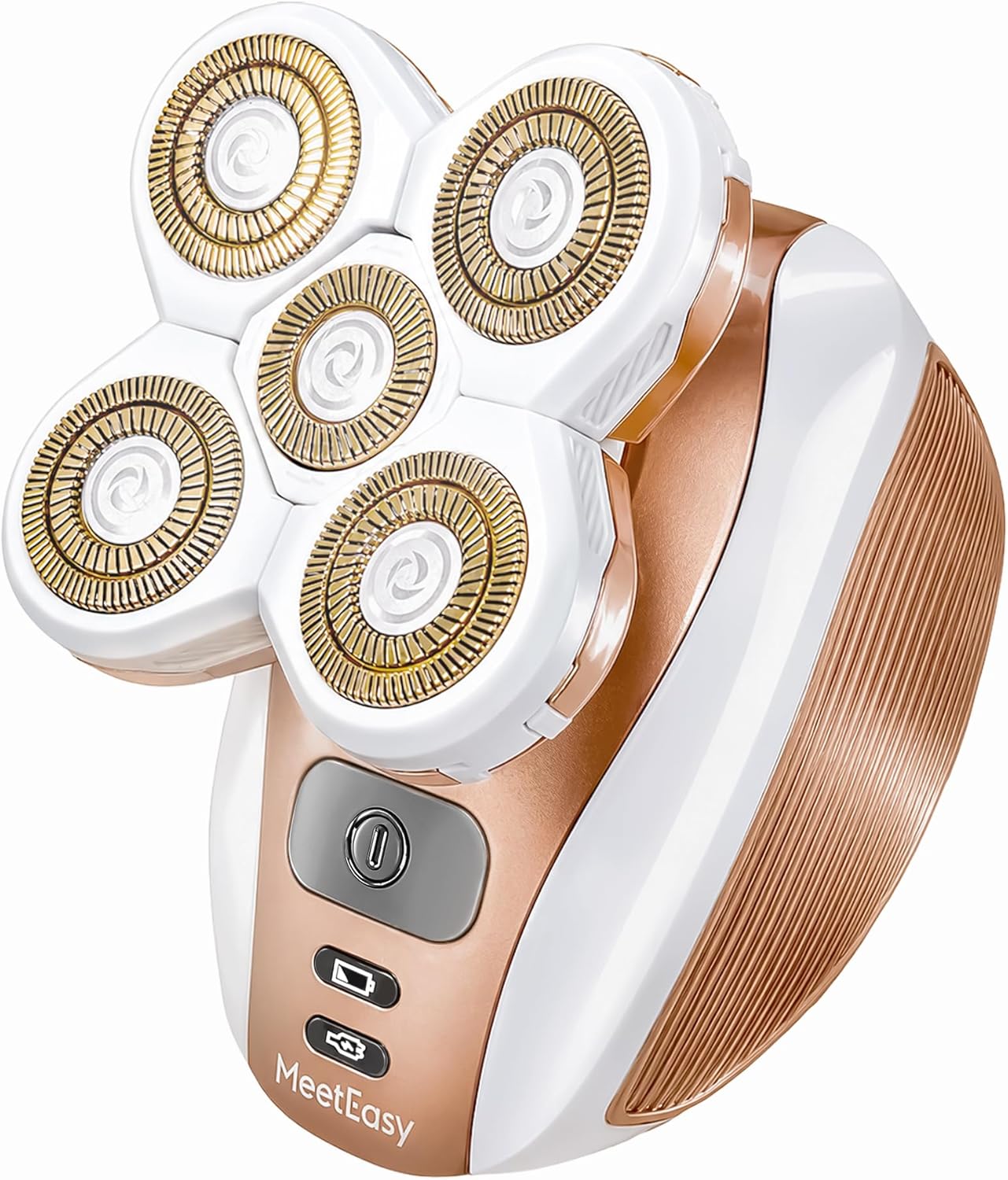 MeetEasy electric 5-head shaver, rose-gold and white